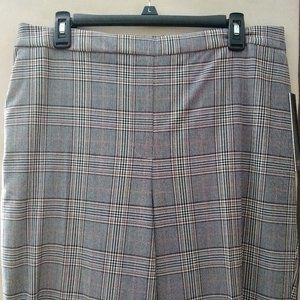 NICOLE MILLER WIDE LEG PLAID PANT. NWT.